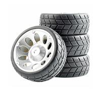 Yurefax Pneumatici con Ruota in Spugna, for HSP, for HPI, 1/10 1:10 On-Road Touring Car RC Rim06-6083 Pneumatico per Auto RC(Silver Wheel)