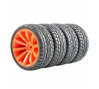 Yurefax Pneumatici da Corsa Piatti 4 Pezzi, Offset Ruota 6 mm, for HSP, for HPI, 1.10 for Auto Strada Pneumatici per Auto RC(601R-8003)