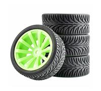 Yurefax Pneumatici da Corsa Piatti 4 Pezzi, Offset Ruota 6 mm, for HSP, for HPI, 1.10 for Auto Strada Pneumatici per Auto RC(603-8007)