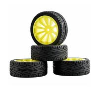 Yurefax Pneumatici da Corsa Piatti 4 Pezzi, Offset Ruota 6 mm, for HSP, for HPI, 1.10 for Auto Strada Pneumatici per Auto RC(601Y-8010)
