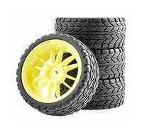 Yurefax Ruota ABS for Pneumatici in Gomma da 4 Pezzi, for HSP, for HPI, 1.10 Corse automobilistiche su Strada Pneumatici per Auto RC(Yellow Wheel)