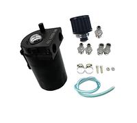 Yurefax Serbatoio di raccolta dell'olio in alluminio con deflettore, serbatoio dell'olio con filtro dell'aria universale da 300 ml Filtro aria per auto(Schwarz)