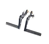 Yurefax Set di pedali da corsa in lega di alluminio CNC nero, poggiapiedi for go-kart, pedali freno e acceleratore Pedana per moto
