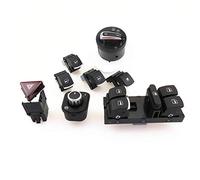 Yurefax Set di pulsanti interruttore principale in vetro laterale for fari, for VW, for Rabbit, for Jetta, for MK4 Golf MK5 5ND 959 857 5ND941431A 18G953509 Interruttore alzacristalli auto