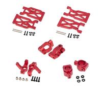 Yurefax Set di Tazze dello sterzo for Braccio Sospensione Anteriore Posteriore in Lega di Alluminio da 10 Pezzi, for Wltoys, for Auto RC 104001 1/10 Collegamento del Braccio di Sospensione(Rot)