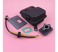 Yurefax Silenziatore di scarico 40 5 43cc 49cc Guarnizione di aspirazione Kit passacavo linea carburante Decespugliatore Tagliaerba Sostituisci la parte Kit silenziatore per motosega