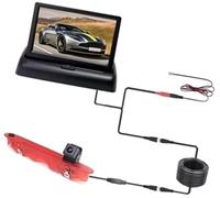 Yurefax Telecamera retromarcia, per Mercedes-Benz-, per Citan 2012-2021 Luce freno auto HD con 4.3 Telecamera posteriore per retromarcia(BLACK Folding screen)