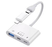 Yurhuit Adattatore di tipo C Convertitore OTG 3 in 1 Lettore di Schede Multifunzione a Doppia Testa per Telefono Cellulare, Computer e Cuffie