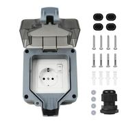 Yurhuit Corrente esterna, presa impermeabile IP66 a 1 via con interruttore, spia e coperchio a cerniera, presa europea con serratura