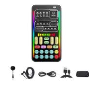 Yurhuit I9 Kit Completo di Cambio Voce Multiplo Effetti Audio Bluetooth Schede Suono in Strumento Microfono, Scheda Suono Portatile Ultra Sottile