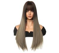 Yurhuit Parrucca Cosplay Matita Sfumata Grigia 69 cm Europa e America Parrucca Copricapo con Capelli Lunghi Lisci Sfumati
