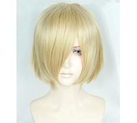 YURI on ICE Yuri Plisetsky Cosplay Costumi Oro Dorato Parrucca Corta Short