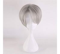 Yuri !!! su ghiaccio Parrucca Viktor Nikiforov Victor Nikiforov Parrucche Cosplay Parrucca grigia corta sintetica per capelli Anime KUMZ047