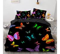 YURKO Copripiumino Matrimoniale 260X240 Farfalla Con 2 Federe 50X75Cm Cotone Poliestere Copripiumino 3D Niente Stiratura 240X260Cm