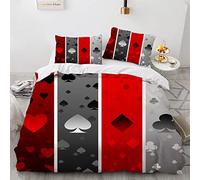 YURKO Cotone Poliestere Copripiumone Poker 240X260Cm Con 2 Federe 50X75Cm Sacco Copripiumino Matrimoniale 260X240 Niente Stiratura