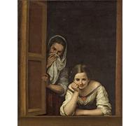 YURKO Poster Quadri Moderni Quadri su Tela Astratti Famoso Donne galiziane alla finestra di Bartolomé Esteban Murillo per la decorazione domestica dell'ufficio 60x90cm