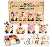 YURNB Gnomi 3D Perline, Bead Crafts Dwarf Beading Kit, Dwarf Tiny 3D Beaded Animal DIY Kit | 4 Designs with Instructions, for Home Office School Classroom (D)
