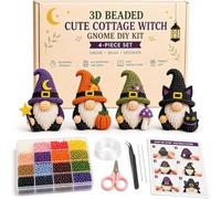 YURNB Gnomi 3D Perline, Bead Crafts Dwarf Beading Kit, Dwarf Tiny 3D Beaded Animal DIY Kit | 4 Designs with Instructions, for Home Office School Classroom (E)