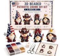 YURNB Gnomi 3D Perline, Bead Crafts Dwarf Beading Kit, Dwarf Tiny 3D Beaded Animal DIY Kit | 4 Designs with Instructions, for Home Office School Classroom (C)