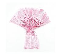 Yurosiay 100 nappe di seta da 13 cm, fatti a mano, nappe per fai da te, segnalibri, nappe con cordino, passanti per la creazione di gioielli, accessori fai da te, colore rosa