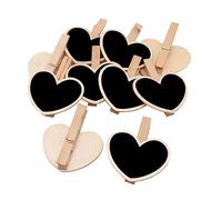 Yurosiay 50 mini lavagne in legno con clip a forma di cuore, mini lavagnetta in legno, con graffette, per scrivere, piccola lavagna per matrimoni, feste, compleanni, decorazioni per la casa