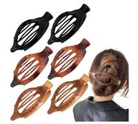 Yurosiay Fermagli per capelli piatti da donna, curvi, a coccodrillo, a forma di anatra, a forma di banana, con clip opaca, antiscivolo, forte tenuta, per capelli spessi/sottili, 4#