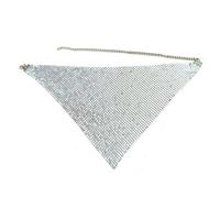 Yurosiay Sciarpa da donna con paillette, con paillette, alla moda, leggera, metallizzata, con brillantini, vintage, da discoteca, con scollo triangolare, per serate, feste, oro, argento, 21×21×38cm