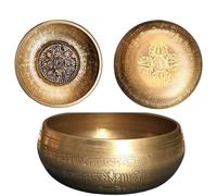 Yurosiay Set di campane tibetane con bacchetta, bronzo anticato, martellate a mano in Nepal, regali spirituali per meditazione, consapevolezza, yoga, guarigione spirituale e antistress