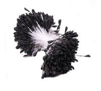 Yurosiay Stami per fiori, 340 pezzi, opachi, a doppia testa, stami artificiali, a forma di malto, per fai da te, colore nero