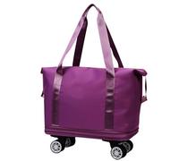 Yurosuis Borsa A Tracolla Con Ruote - Pieghevole Bagaglio A Mano Per Sotto Il Sedile - Viaggio Trasportino Per Viaggi Brevi Viaggi Week-end Viaggi Vacanze, lilla e rosso., vedi descrizione, Vedi