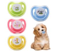Yurosuis Ciuccio a forma di cucciolo, 4 pezzi per cani, con protezione antipolvere in silicone, per animali domestici, movimento, contro la noia, lo sviluppo e il gioco interattivo