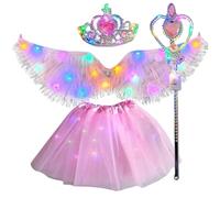 Yurosuis Costume da angelo luminoso, set di per foto, feste, matrimoni, Halloween, carnevale, feste di compleanno