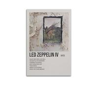 YURQWHRB Poster artistico da parete su tela con Led Zeppelin IV by Led Zeppelin, poster decorativo vintage per stanze 30 x 45 cm, senza cornice