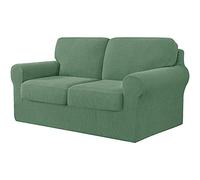 YURRO Copridivano elasticizzato per divano a 2 posti, con schienale e federa per cuscino, morbida e separata, protezione per divano Loveseat da 145-178 cm, 5 pezzi (grigio scuro)