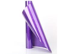 YURROAD Termovinile per Tessuti Glitter 100 X 30cm Viola Vinile Termoadesivo per Tessuti Glitterato Termovinile per Iron On T-shirts DIY Modello/Lettera/Logo (Viola)
