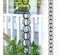 yurstcggh Catena da Pioggia Ornamento da Giardino 3ft 6.5ft 10ft Catena Sospesa Resistente alla Ruggine e Durevole,per La Raccolta dell'Acqua Piovana per Il Balcone del Gazebo 4m(13ft) Nero