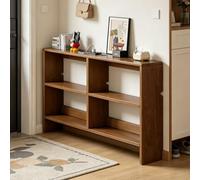yurstcggh Mobile Dietro Divano,Consolle Dietro Divano Legno Chiaro,Ripiano Portaoggetti in Legno Massello,Tavolino Sottile a 2 Livelli per Ingresso,Anteriore,Soggiorno 100×15×86cm