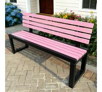 yurstcggh Panchina da Giardino,Panca da Portico con Schienal,Panca a 2 Posti da Giardino per Parco e Esterno in legno,Staffa metallica,Panchina da Parco,per Portico,Prato,Balcone e Cortile 100cm Rosa