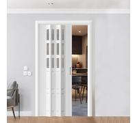 yurstcggh Porte pieghevoli interne in PVC,porta bianca insonorizzata per camera da letto,tiene fuori l'aria calda e fredda,cancelletto divisorio per cucina/lavanderia/ripostiglio 60×200cm