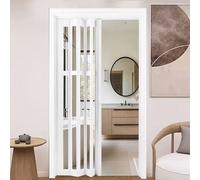 yurstcggh Porte pieghevoli interne in PVC,porta bianca insonorizzata per camera da letto,tiene fuori l'aria calda e fredda,cancelletto divisorio per cucina/lavanderia/ripostiglio 80×183cm