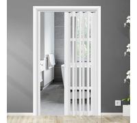 yurstcggh Porte pieghevoli interne in PVC,porta bianca insonorizzata per camera da letto,tiene fuori l'aria calda e fredda,cancelletto divisorio per cucina/lavanderia/ripostiglio 103×210cm