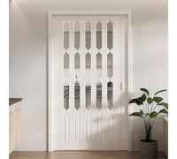 yurstcggh Porte pieghevoli interne in PVC,porta bianca insonorizzata per camera da letto,tiene fuori l'aria calda e fredda,cancelletto divisorio per cucina/lavanderia/ripostiglio 219×178cm