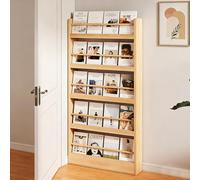 yurstcggh Scaffale Organizzatore in Legno Massiccio Stretto,Scaffale Dietro la Porta,Libreria sottile e stretta,Libreria Bambini da Parete,grande capacità di archiviazione,for soggiorno,armadio