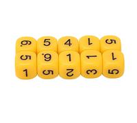 Yusat 20 Cubi di Dadi Digitali Poliedrici a 6 Facce, Gioco di Dadi a 6 Facce, in Plastica con Angoli Arrotondati per Giochi da Tavolo e Opportunità Educative Numeriche (Giallo)