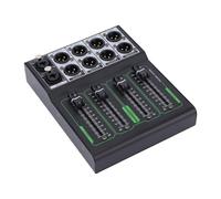 Yusat Controller da Studio Stereo Passivo con 4 XLR per la Distribuzione | 1 Ingresso 4 Uscite, Connettori XLR Bilanciati, Plug and Play, Struttura in Metallo, per Trasmissioni Dal Vivo e Uso Sul