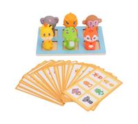 Yusat Gioco di Abbinamento di Animali, Animali Colorati da Spremere per i | Base in Morbida Gomma e Legno, Giocattolo per la Percezione Spaziale, Gioco Interattivo Genitore-figlio, Idea Regalo