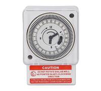 Yusat Interruttore Orario Meccanico Interruttore Timer 24 Ore di Controllo Orario AC220V Tipo di Orologio a Intervalli di 15 Minuti Motore al Quarzo Copertura Imperme