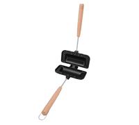 Yusat Macchina per Panini Caldi, Pressa per Panini Antiaderente con Parte Superiore Appesantita per Al Formaggio Grigliati, Distribuzione Uniforme del (Manico in legno massello di padella nera)