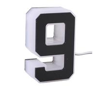 Yusat Numero Civico a LED 9 Numero Indirizzo Illuminato Retroilluminato Impermeabile con Design Moderno in Acrilico Bianco per Portico della Porta D'ingresso da Parete Esterna