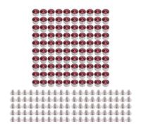 Yusat Perno con Rivetto in da 12 Mm con Base Dorata per (Rosso) | 100 Set, Lunghezza Vite 6,5 Mm, Diametro Base 8 Mm, Vite in Ferro, Resistente All'usura, per Jeans, Borse, Abbigliamento